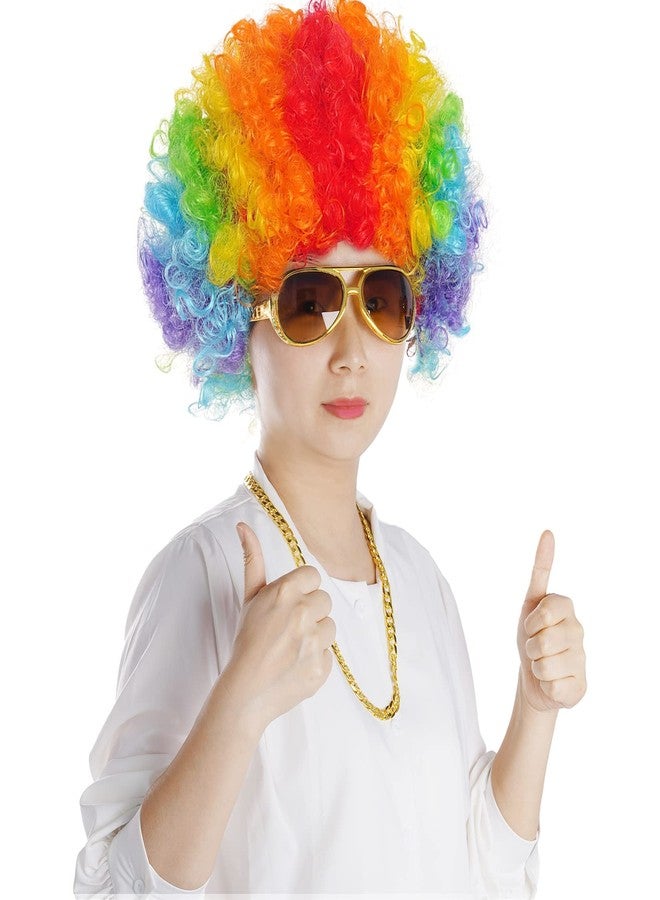 jiebor Clown Wig Costume Accessories Short Colorful Afro Hair Wig for Women Men Adults 70s 80s Halloween Carnivals - Image 4